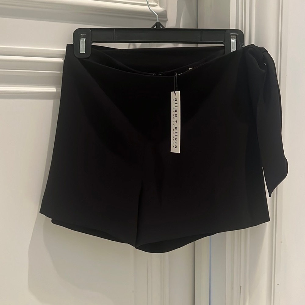 Alice + Olivia black wrap skirt. NWT.